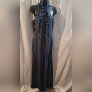 Bar III Strapless Navy and White Jumpsuit